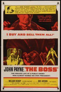 1a103 BOSS 1sh '56 judges, governors, pick-up girls, John Payne buys and sells them all!