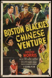 1a104 BOSTON BLACKIE'S CHINESE VENTURE 1sh '49 detective Chester Morris in Chinatown!