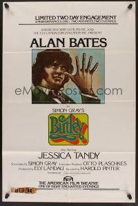 1a123 BUTLEY 1sh '73 directed by Harold Pinter, artwork of Alan Bates acting silly!