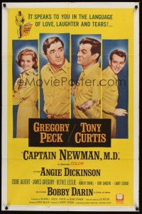 1a136 CAPTAIN NEWMAN, M.D. 1sh '64 Gregory Peck, Tony Curtis, Angie Dickinson, Bobby Darin!