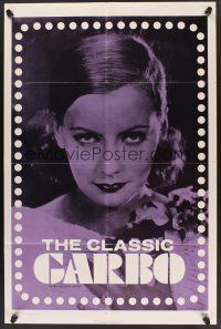 1a165 CLASSIC GARBO 1sh '71 great super close portrait of sexy Greta Garbo!