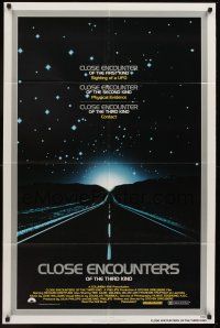 1a168 CLOSE ENCOUNTERS OF THE THIRD KIND silver border style 1sh '77 Spielberg's sci-fi classic!
