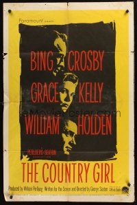 1a186 COUNTRY GIRL 1sh '54 Grace Kelly, Bing Crosby, William Holden, by Clifford Odets!