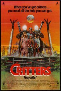 1a195 CRITTERS 1sh '86 the battle began in another galaxy and ends on Earth!