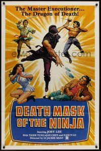 1a220 DEATH MASK OF THE NINJA 1sh '87 cool ninja art, the master executioner, dragon of death!