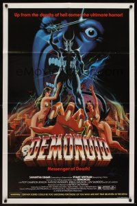 1a232 DEMONOID 1sh '81 art of sexy half-naked girls with demon by Jim Passey!
