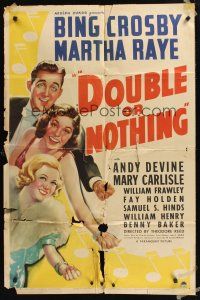 1a255 DOUBLE OR NOTHING 1sh '37 Bing Crosby, Mary Carlisle, wacky Martha Raye!