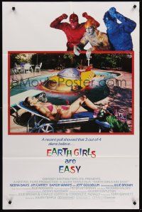 1a267 EARTH GIRLS ARE EASY int'l 1sh '89 completely different image of just Geena Davis in bikini!