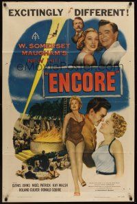 1a272 ENCORE 1sh '52 W. Somerset Maugham, best art of sexy blonde performer Glynis Johns!
