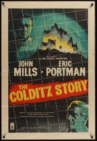1a171 COLDITZ STORY English 1sh '56 John Mills, Eric Portman, escape from an 'escape-proof' castle!