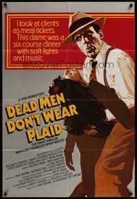 1a213 DEAD MEN DON'T WEAR PLAID English 1sh '82 different art of private dick Steve Martin!