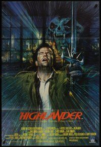 1a436 HIGHLANDER English 1sh '86 cool artwork of immortal Christopher Lambert!