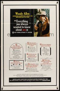 1a285 EVERYTHING YOU ALWAYS WANTED TO KNOW ABOUT SEX advance 1sh '72 Woody Allen directed!