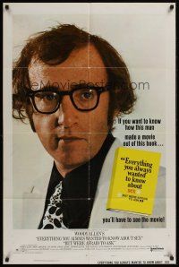 1a286 EVERYTHING YOU ALWAYS WANTED TO KNOW ABOUT SEX style A 1sh '72 c/u of director Woody Allen!