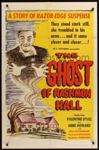 1a353 GHOST OF RASHMON HALL 1sh '53 Valentine Dyall, Annie Howard, cheap horror art!