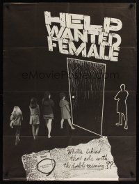 1a419 HELP WANTED FEMALE 1sh '68 what's behind the ads with the double meaning?!