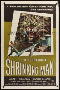 1a489 INCREDIBLE SHRINKING MAN 1sh '57 Jack Arnold, classic Reynold Brown sci-fi artwork!