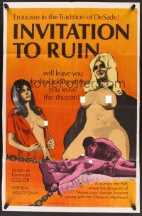 1a509 INVITATION TO RUIN 1sh '68 x-rated eroticism in the tradition of DeSade!