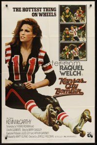 1a534 KANSAS CITY BOMBER 1sh '72 sexy roller derby girl Raquel Welch, the hottest thing on wheels!