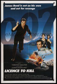 1a559 LICENCE TO KILL int'l 1sh '89 Timothy Dalton as James Bond, he's out for revenge!