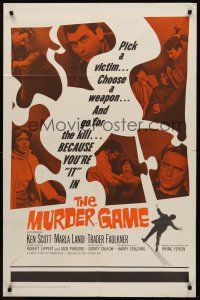 1a635 MURDER GAME 1sh '65 choose a weapon and go for the kill, you're it!