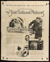 1a653 NEWS OF FIRST NATIONAL PICTURES ADVT. NO. 44 special poster '20s Griffith & Colleen Moore!