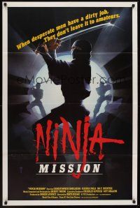 1a658 NINJA MISSION int'l 1sh '84 Mats Helge, ninja art, desperate men with a dirty job!