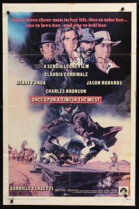 1a669 ONCE UPON A TIME IN THE WEST 1sh '69 Leone, art of Cardinale, Fonda, Bronson & Robards!