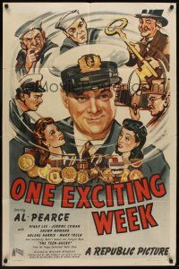 1a670 ONE EXCITING WEEK 1sh '46 Al Pearce, Shemp Howard pictured, great artwork!