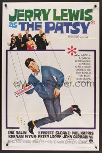 1a689 PATSY 1sh '64 wacky image of star & director Jerry Lewis hanging from strings like a puppet!