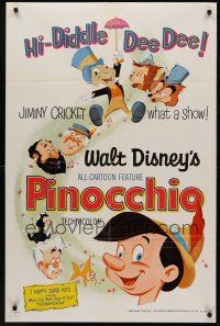1a700 PINOCCHIO 1sh R71 Disney classic cartoon about a wooden boy who wants to be real!
