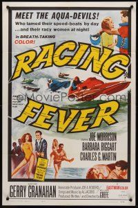 1a719 RACING FEVER 1sh '64 aqua devils who tamed speed-boats by day & racy women at night!