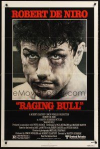 1a720 RAGING BULL 1sh '80 Martin Scorsese, classic close up boxing image of Robert De Niro!