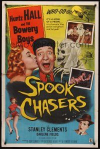 1a832 SPOOK CHASERS 1sh '57 Huntz Hall, Bowery Boys, It's a howl of a prowl!