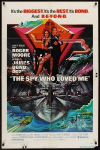 1a833 SPY WHO LOVED ME 1sh '77 great art of Roger Moore as James Bond 007 by Bob Peak!