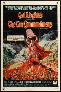 1a883 TEN COMMANDMENTS 1sh R72 directed by Cecil B. DeMille, Charlton Heston!