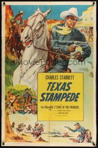 1a889 CHARLES STARRETT stock 1sh '52 art of Charles Starrett by Glenn Cravath, Texas Stampede