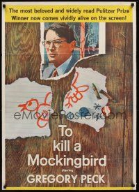 1a909 TO KILL A MOCKINGBIRD 1sh '62 Gregory Peck, from Harper Lee's classic novel!