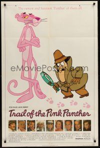 1a922 TRAIL OF THE PINK PANTHER 1sh '82 Peter Sellers, Blake Edwards, cool cartoon art!