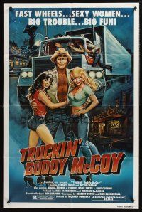 1a927 TRUCKIN' BUDDY McCOY 1sh '84 fast wheels, sexy women, big trouble, Terence Knox!