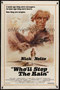 1a976 WHO'LL STOP THE RAIN 1sh '78 artwork of Nick Nolte & Tuesday Weld by Tom Jung!