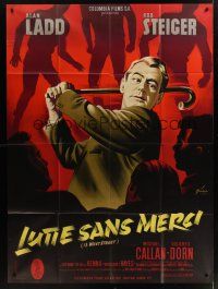 1b005 13 WEST STREET French 1p '62 different art of Alan Ladd swinging cane by Boris Grinsson!