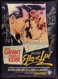 1b008 AFFAIR TO REMEMBER French 1p '57 art of Cary Grant about to kiss Deborah Kerr by R. Geleng!