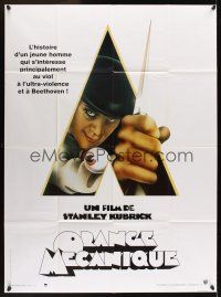 1b029 CLOCKWORK ORANGE French 1p R90s Stanley Kubrick classic, Castle art of Malcolm McDowell!