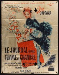 1b043 DIARY OF A CHAMBERMAID French 1p '48 full-length artwork of sexy maid Paulette Goddard!