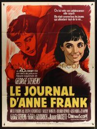 1b044 DIARY OF ANNE FRANK style B French 1p '59 Millie Perkins as Jewish girl, different art!