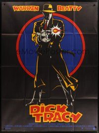 1b045 DICK TRACY French 1p '90 cool art of Warren Beatty as Chester Gould's classic detective!