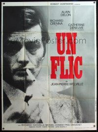 1b046 DIRTY MONEY French 1p '72 Jean-Pierre Melville's Un Flic, close up of smoking Alain Delon!