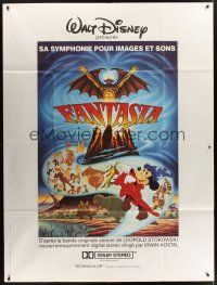 1b053 FANTASIA French 1p R80s great image of Mickey Mouse & others, Disney musical cartoon classic!