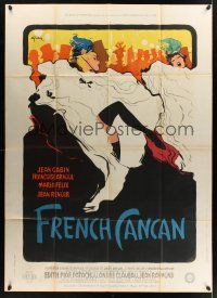 1b060 FRENCH CANCAN style B French 1p '55 Jean Renoir, best art of Moulin Rouge showgirls by Gruau!